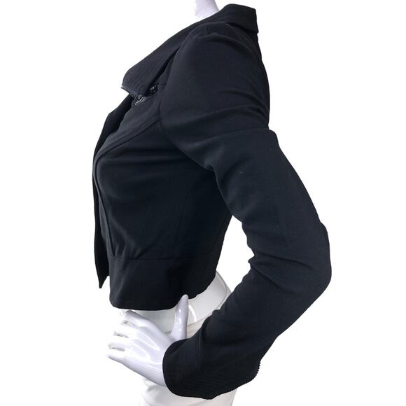 Diane Von Furstenberg DVF Womens Size 4 Atlanta Moto Jacket Asymmetrical Black - Picture 5 of 15